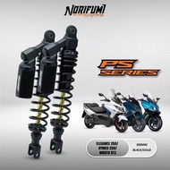NORIFUMI ABSORBER PS SERIES 390MM SYM ELEGAN 250 / KYMCO 250 / W MOTO RT2 RT3 (BLACK/GOLD)