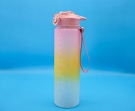 【粉色蓋】1000ml漸變色磨砂運動水瓶 水樽 水壺 彈跳水壺