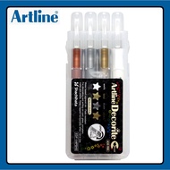 Artline Decorite Brush Style Marker EDF-F/4PSH2 - (Metallic) 4 Color Set 2