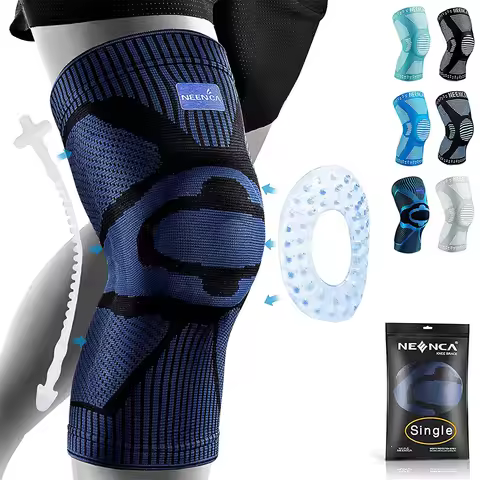 NEENCA Knee Brace Support with Side Stabilizers Patella Gel Knee Compression Sleeve for Knee Pain Me