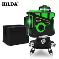 Hilda 12 Line Laser 3D High-precision Self Leveling Laser Hijau laser level komplit laser bangunan laser alat tukang bangunan keramik dinding