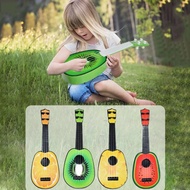 ABBAD Adjustable String Knob Simulation Ukulele Toy 4 Strings Cartoon Fruit Small Guitar Toy Rhythm Training Tools Classical Musical Instrument Toy Children Toys