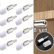 FEELING🔴8/4/1Sets Cabinet Board Screws Clapboard Hook,Self-tapping Screw with Sleeve,Laminate Support Hard Nonslip Wardrobe Partition Bracket Nail,Integrated Screw Cabinet Shelf Holder