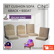 CINO SET CUSHION SOFA DENSITY 36D GAJAH KING ROUND SQUARE BIG SMALL CUSHION SOFA