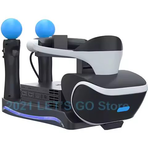 PS4 PSVR Stand LED Display Showcase 2 Charging Station for Playstation 4 PS VR Move Controller Heads