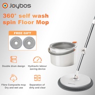 Joybos Self Wash Spin Mop M16 Plus White Spinner Flat 360 Rotating Cleaner With Turbo Flushing Bucke