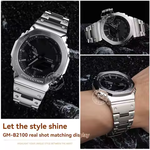 GM B2100 stainless steel strap For Casio 3229 GMW-B5000 watchband G-Shock GM-B2100D/BD metal strap o