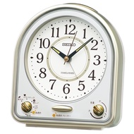 Seiko clock alarm clock desktop analog 31 melodies alarm pale golden pearl, some white pearl 139×126×70mm QM750G
