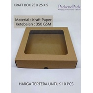 (10 PCS) KRAFT UK CAKE DUS BOX 25 x 25 x 5 / BOX 25X25X5
