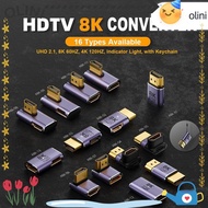 OLINI 8K 60HZ HDTV Adapter, AF-AM LED HDMI-compatible Converter, Monitor Projector 48Gbps 90 Degree 