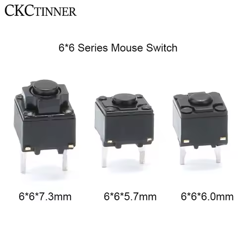 10pcs / lot square 2 foot mouse micro switch button 6*6*7.3/6*6*6.0/6*6*5.7MM micro switch Microsoft