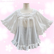 (June 15) WHITE COQUETTE - WHITE Lolita, Coquette, Dollette, Fairycore, Mori shirt