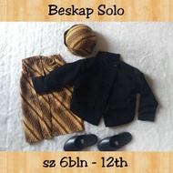 BEST SELLER BESKAP Baju Adat Jawa SOLO HITAM bahan halus adem lembut bayi anak SD SMP laki laki / te