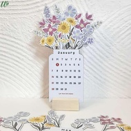 2024 Bloomy Flowers Desk Calendar Vase Shaped Monthly Calendar Planner