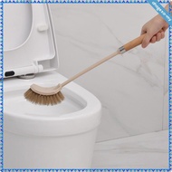 [AhagexaMY] Toilet Brush with Wooden Handle Dense-Bristle Toilet Brush Ergonomic Hygienic for Bathro