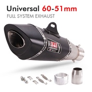 60MM มอเตอร์ไซค์ ท่อไอเสีย Escape Moto Yoshimura สแตนเลส System Modify Front หม้อพักไอเสีย พร้อม DB 