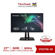 ViewSonic VP2756-2K 27" QHD 2560 x 1440 60Hz 5ms IPS Technology Frameless Design Monitor