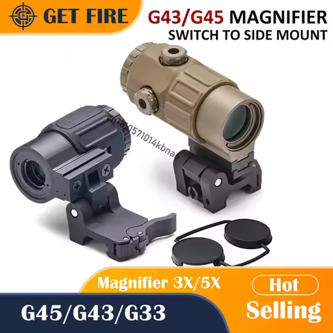 Magnifier G45/G43/G33 3X/5X Rifle Compact Optic Sight Scope for 20mm Pictinny Rail STS.QD Mount Hunt