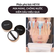 Phấn phủ HEYXI dạng bột từ tính kiềm dầu màu đen chống nước chống mồ hôi che phủ bóng dầu cho mặt