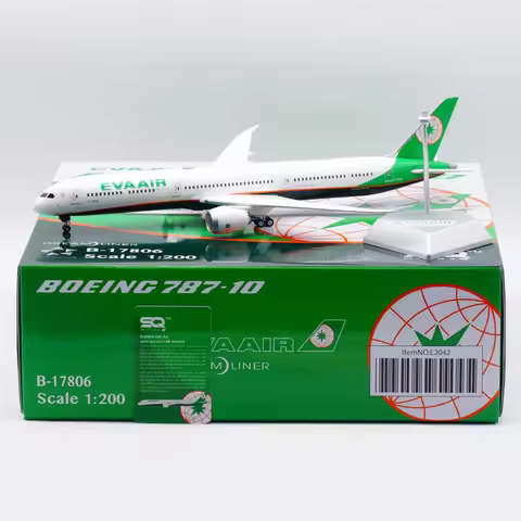 L2042 Alloy Collectible Plane Gift SQ Wings 1:200 EVA AIR "Dreamliner" Boeing B787-9 Diecast Aircraf