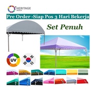 Full Set Siap Pos Khemah Piramid 20 x 20 Kanopi Kanvas Korea UV Pyramid Canopy Tent PVC Tarpaulin