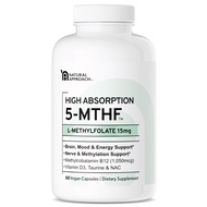 L-Methylfolate 15mg (Bioactive B9 Folate) plus Methyl B12, D3, Taurine & NAC | Professional Strength