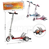[Bonanza] Scooter Stepped Dual Pedal Iron Handbrake+Bell Color Random PCS Children's Toys