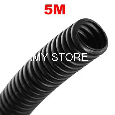 5M Plastic Flexible 13mm OD Wiring Corrugated Bellow Tube Hose