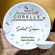 960ml CORELLE USA SALAD SEASON MICROWAVABLE SERVING BOWL • JAPAN SURPLUS