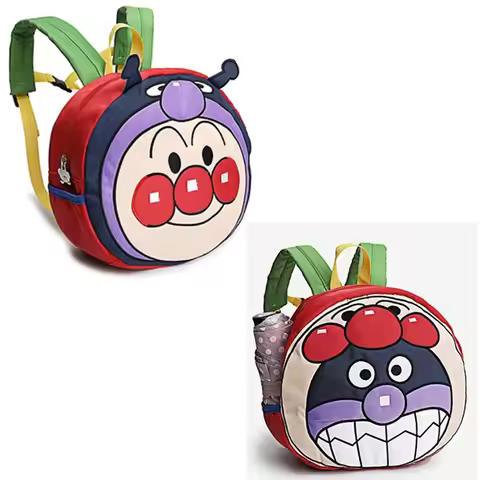 New Cute Anime Anpanman Baikinman Kids Nylon Small Backpack Bags Kindergarten School Bag For Childre