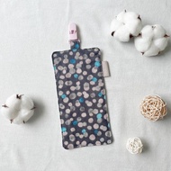 灰底粉點 日本二紗  幼兒園 擦手巾 幼兒園必備 手帕 手帕夾