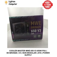 【NEW】  COOLER MASTER MWE-650 V3 650W PSU | 80+BRONZE | V3 | NON MODULAR | ATX | POWER SUPPLY