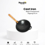 Pre-Seasoned Cast Steel Wok 25 cm Cast Iron Wok/ Cast Iron Wok