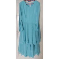 prelove plussize baju peplum kurung kahwin tunang baby blue