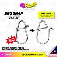 EZF Egg Snap Casting Series 4 Size| Stainless Steel Egg Snap Casting Series Fishing Snap Ready Stock