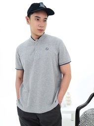 ELLE HOMME เสื้อโปโลผู้ชายคอจีน แขนสั้น ทรง Smart fit ทอลายที่ปก มีให้เลือก 3 สี -รุ่น W8K912