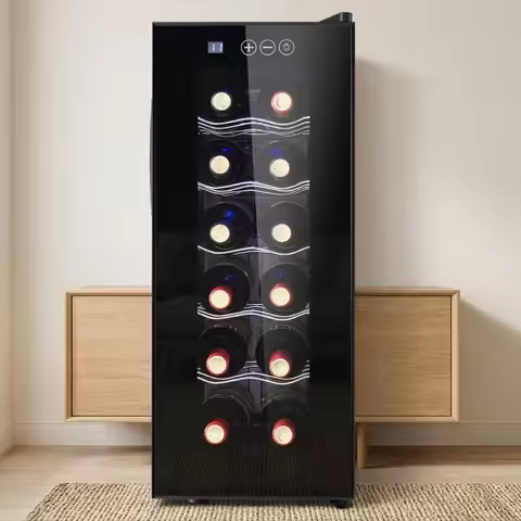 Airo 33L 35QT Semiconductor Wine Cabinet 12 Bottle Refrigerator Cooler 100V 240V for Home Restaurant