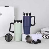 1300ml Handle Tumbler - Pastel Color StrawADA, Tight Lid, Design ELEGAN