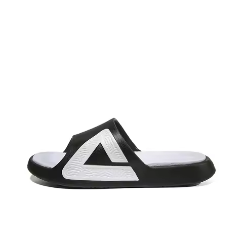 PEAK Taichi Slippers Rubber Slide Slippers Men's Black White E92037L