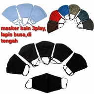 1 PASANG MASKER KAIN 3 LAPIS/3 PLAY POLOS MASKER KARET KUPING/cantol kupingEARLOOPmasker polos,warna