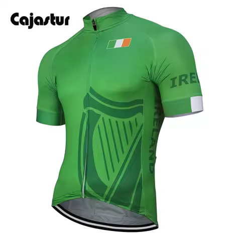 Ireland cycling jersey men full zipper short sleeve summer bike jersey breathable mtb cycling clothi