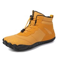 Mens Winter Boots Waterproof Snow Boots Insulated Furry Walking Boots Warm Anti-Slip Ankle Hiking Sk