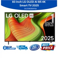 LG OLED83B5PSA 83 INCH OLED AI 4K SMART TV - 3 YEARS SINGAPORE WARRANTY - 83B5 - 2025 MODEL - NEW SE