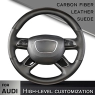 Custom Car Steering Wheel Cover for Audi A3 A4 2013-2018 A6 2005-2018 Q3 2012-2018 Q5 Q7 2013-2018 interior