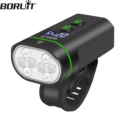 BORUiT L14 Super Bright Bike Front Light 8 LED Type-C Rechargeable Bicycle Lights Waterproof Cycling