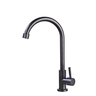 Kitchen Sink Tap Water Tap Stainless Steel Black Bathroom Sink Basin Single Lever Cold Tap Kitchen Faucet