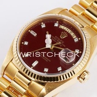 Rolex 勞力士 Day-Date 36 Yellow Gold黃金 Diamond Stella面 18038 Wristcheck