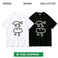 Saint Young Men Anime T-Shirt, 2 Fish 5 Loaves Graphic Print Unisex 180GSM 100% Cotton Crew Neck Cas