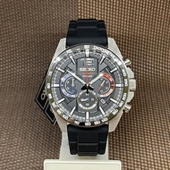 [Original] Seiko SSB347P1Analog Quartz Chronograph Black Silicone Tachymeter Men Watch