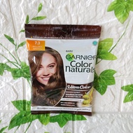 GARNIER COLOR NATURALS EXPRESS CREAM SACHET NO 7.3 GOLDEN BROWN CAT PEWARNA RAMBUT TUTUP UBAN